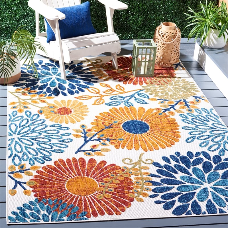 Safavieh Cabana 4' x 6' Rug in Creme and Red