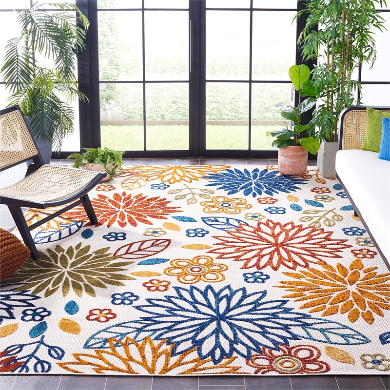 Safavieh Cabana 8' x 10' Rug in Creme and Red
