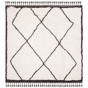 Safavieh Carmella 6'7&quot Square Shag Rug in Cream and Gray