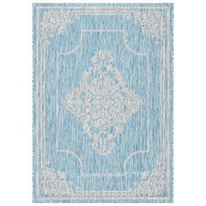 Safavieh Courtyard 4' x 5'7&quot Rug in Aqua and Gray
