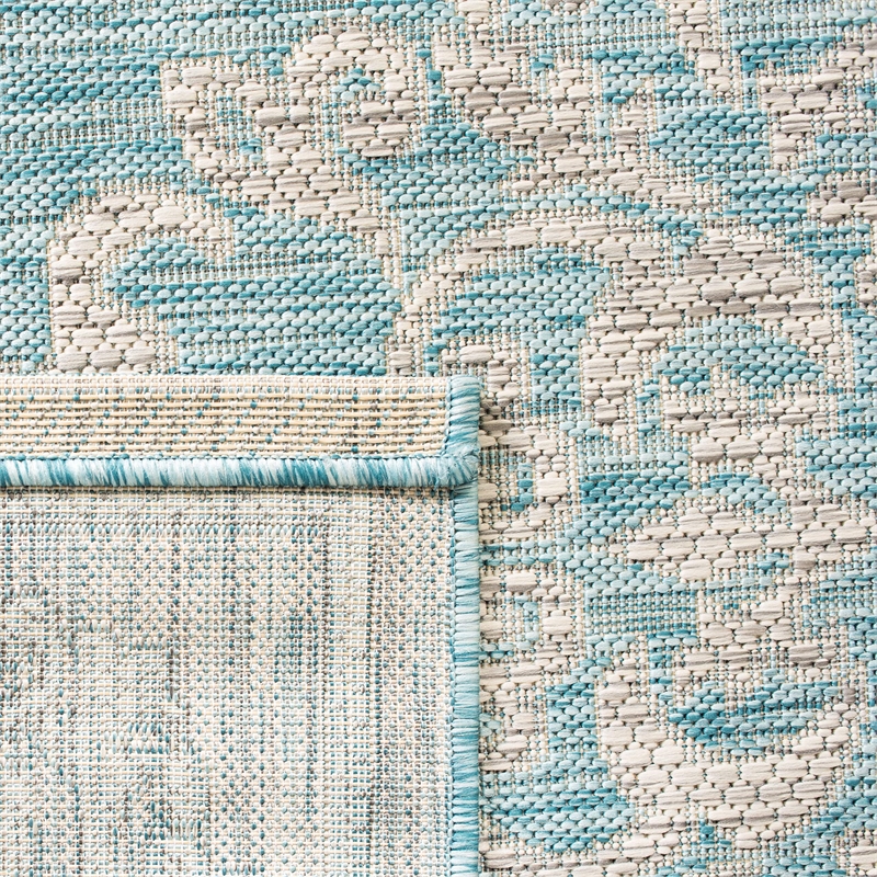 Safavieh Courtyard 8' x 11' Rug in Aqua and Gray