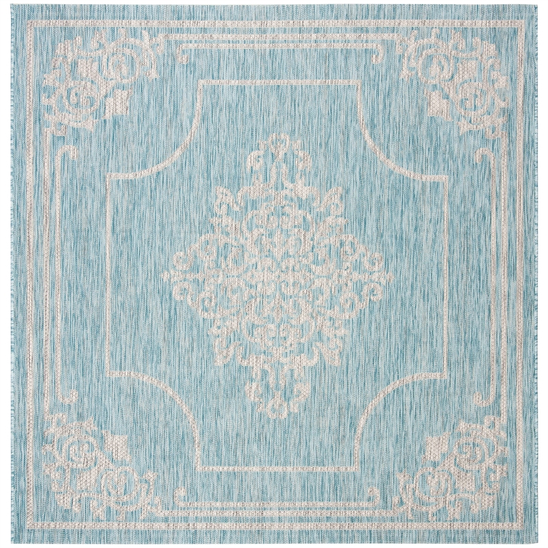 Safavieh Courtyard 9' x 12' Rug in Aqua and Gray