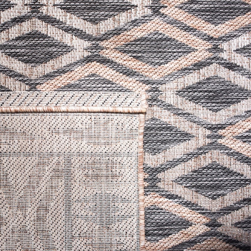 Safavieh Courtyard 9' x 12' Rug in Black and Natural