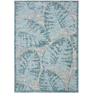 Safavieh Courtyard 5'3&quot x 7'7&quot Rug in Gray and Aqua
