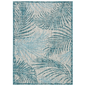 Safavieh Courtyard 4' x 5'7&quot Rug in Gray and Aqua