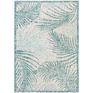 Safavieh Courtyard 5'3&quot x 7'7&quot Rug in Gray and Aqua