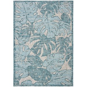 Safavieh Courtyard 5'3&quot x 7'7&quot Rug in Gray and Aqua