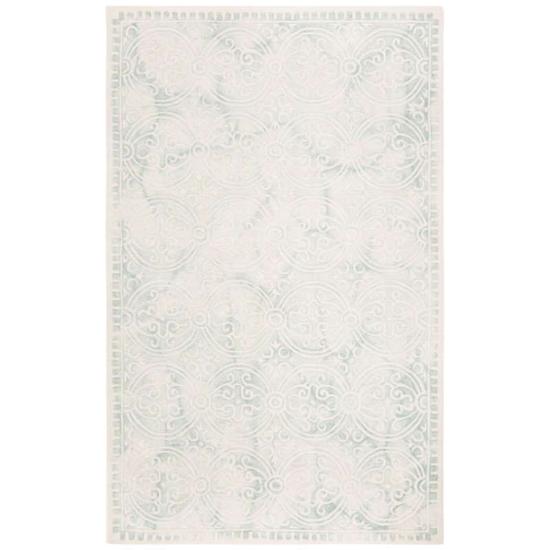 Safavieh Dip Dye 4' x 6' Hand Tufted Wool Rug in Green and Ivory