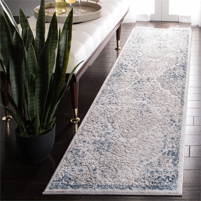 Safavieh Invista 2' x 8' Runner Rug in Gray and Blue