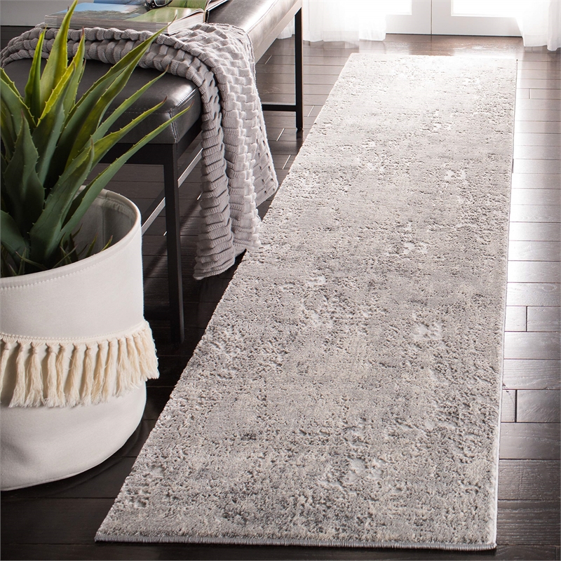 Safavieh Invista 2' x 8' Runner Rug in Gray and Ivory