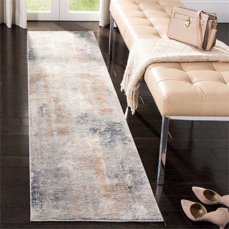 Safavieh Invista 2' x 8' Runner Rug in Cream and Gray