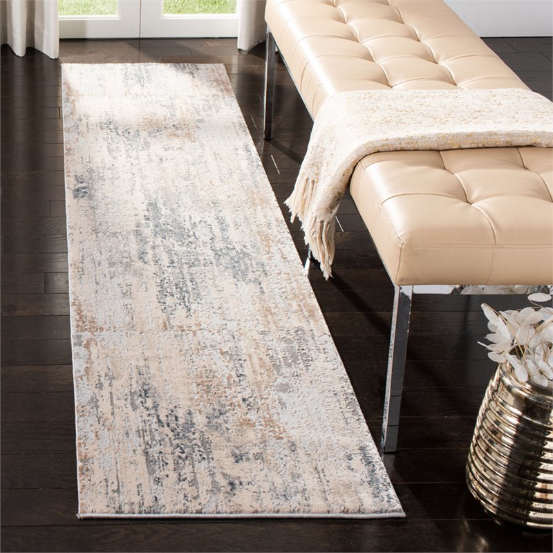 Safavieh Invista 2' x 8' Runner Rug in Cream and Gray