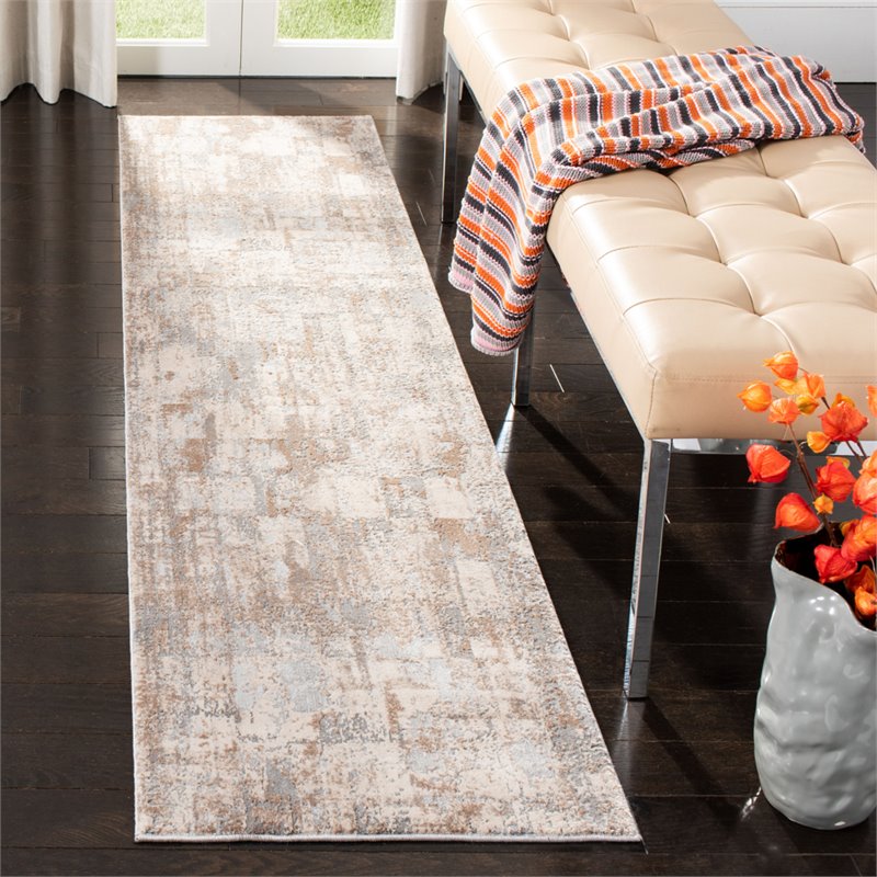 Safavieh Invista 2' x 8' Runner Rug in Cream and Beige