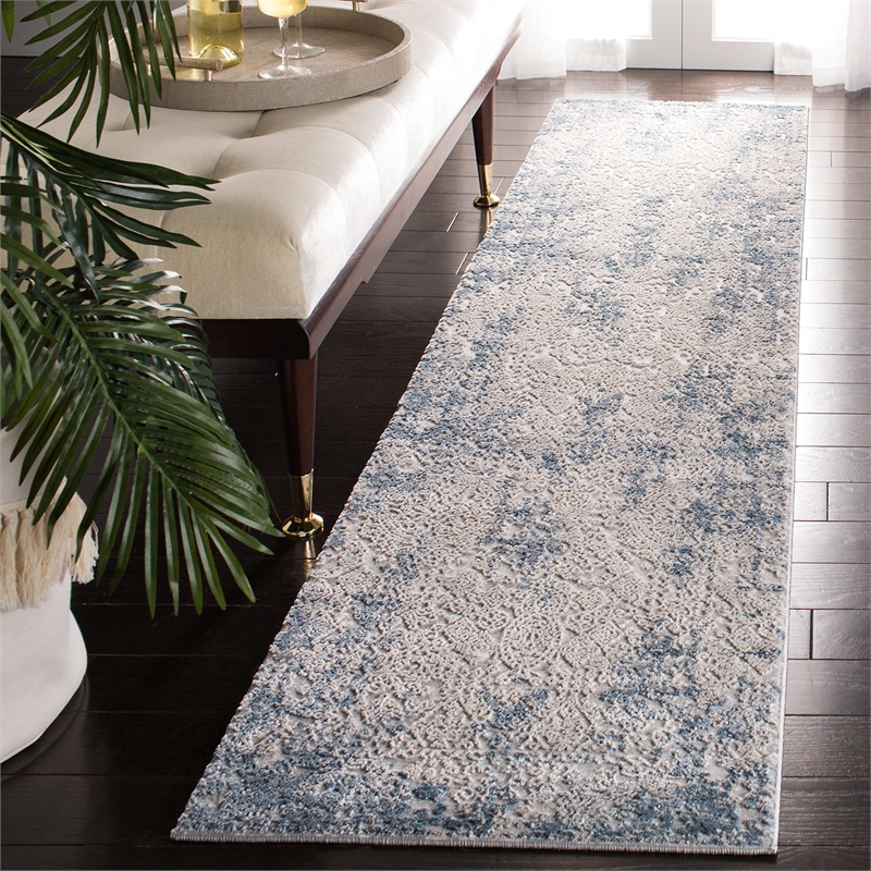 Safavieh Invista 2' x 8' Runner Rug in Gray and Ivory
