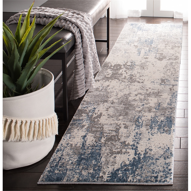 Safavieh Invista 2' x 8' Runner Rug in Gray and Blue