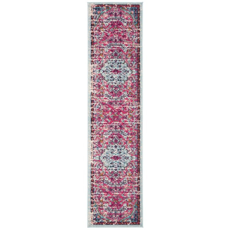 Safavieh Madison 2' x 8' Runner Rug in Fuchsia and Teal