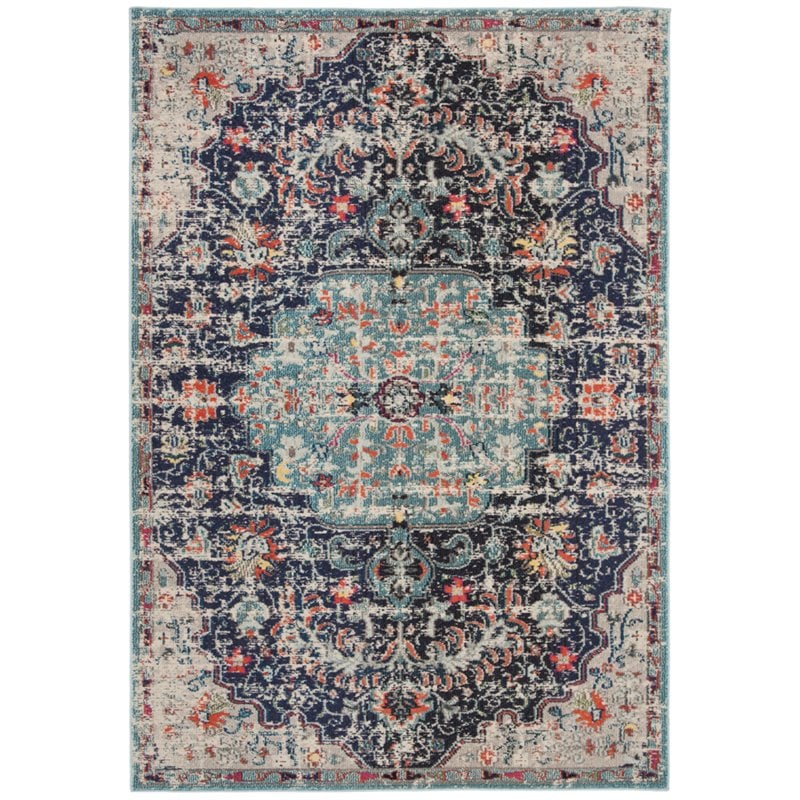 Safavieh Madison 4' x 6' Rug in Black and Teal