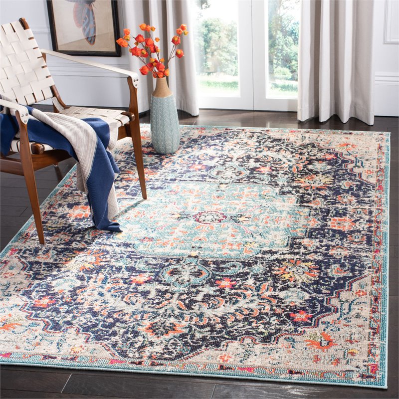 Safavieh Madison 8' x 10' Rug in Black and Teal