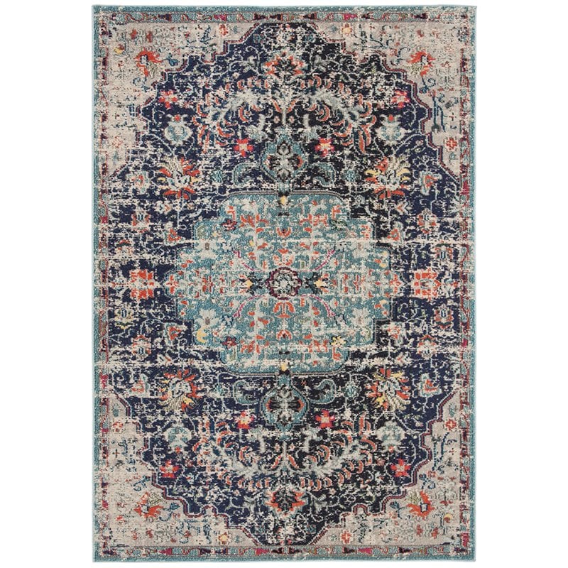 Safavieh Madison 9' x 12' Rug in Black and Teal