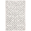Safavieh Micro-Loop 4' x 6' Hand Tufted Wool Rug in Gray and Ivory