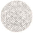 Safavieh Micro-Loop 5' Round Hand Tufted Wool Rug in Gray and Ivory