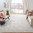 Safavieh Micro-Loop 5' Square Hand Tufted Wool Rug in Gray and Ivory