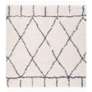 Safavieh Pro Lux 6'7&quot Square Shag Rug in Cream and Blue