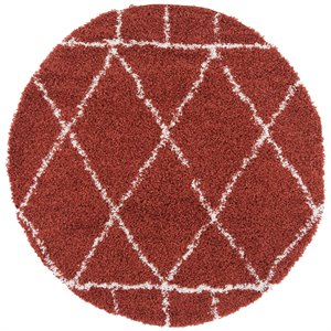 Safavieh Pro Lux 6'7&quot Round Shag Rug in Rust and Creme