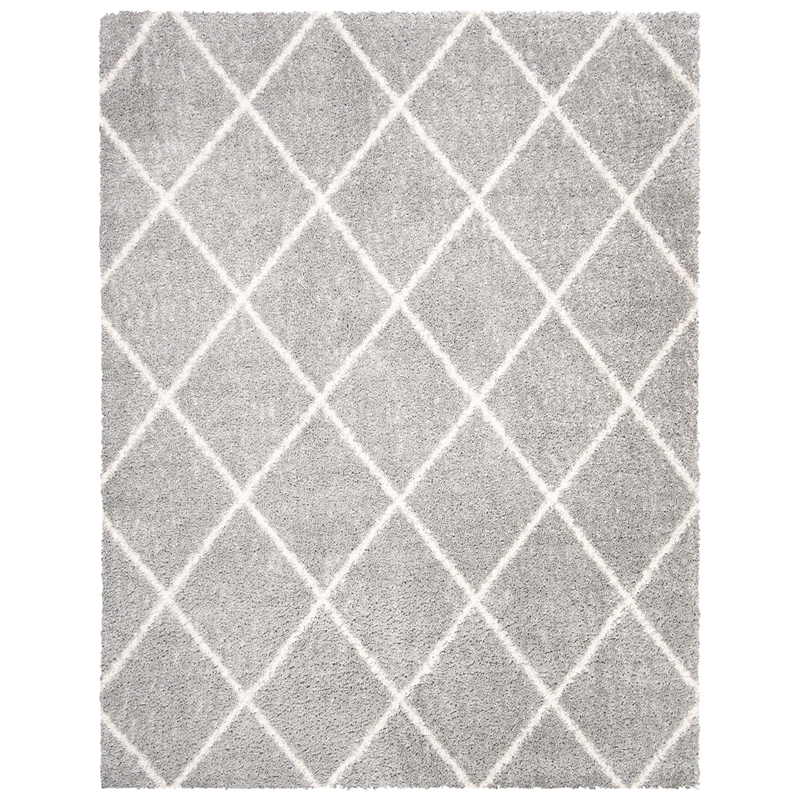 Safavieh Parma 9' x 12' Shag Rug in Gray and Cream
