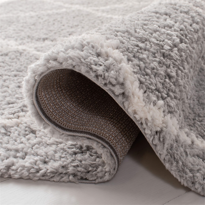 Safavieh Parma 9' x 12' Shag Rug in Gray and Cream