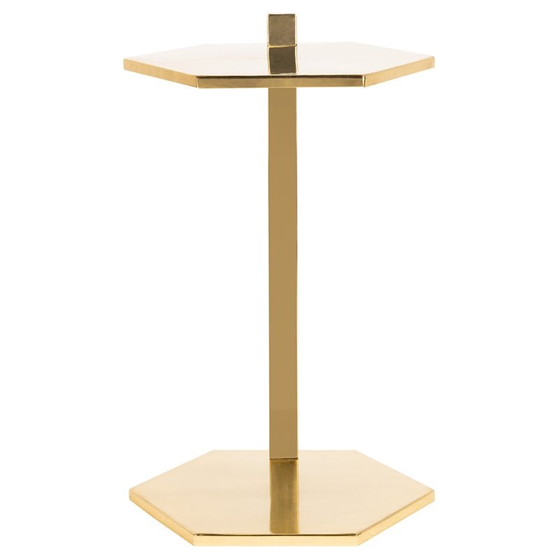 Safavieh Aurea Hexagonal Accent End Table in Gold