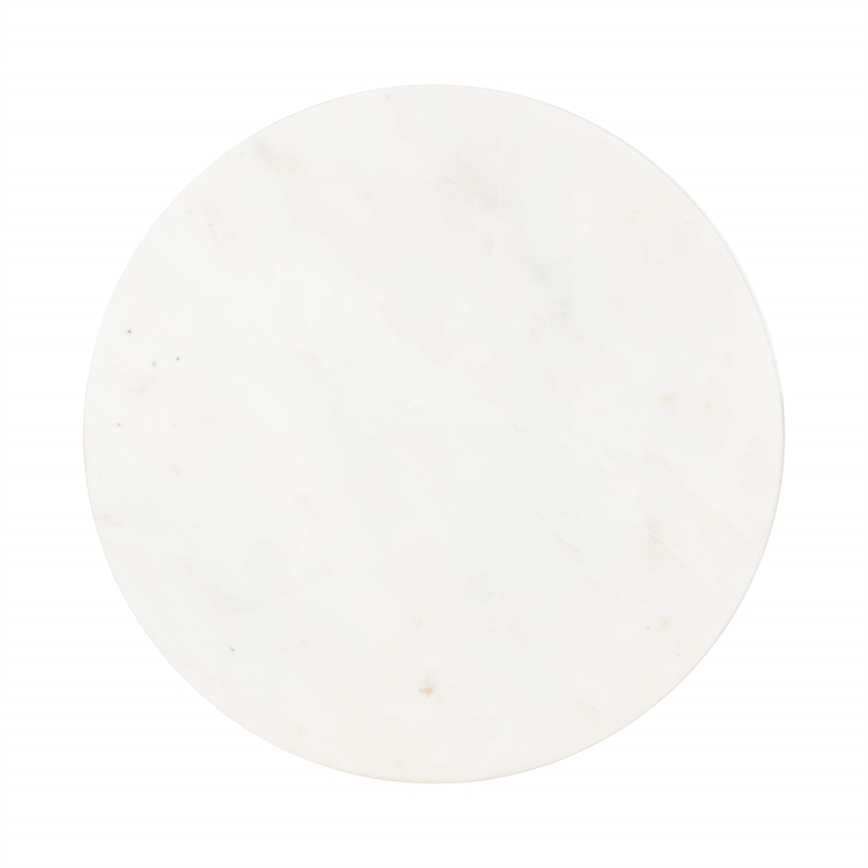 Safavieh Mila Pedestal Marble and Iron End Table in White