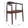 Safavieh Juneau Wood and Leather Woven Accent Chair in Walnut / Brown