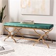 Safavieh Juliet Upholstered Bench in Emerald and Gold