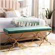 Safavieh Juliet Upholstered Bench in Emerald and Gold