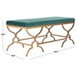 Safavieh Juliet Upholstered Bench in Emerald and Gold