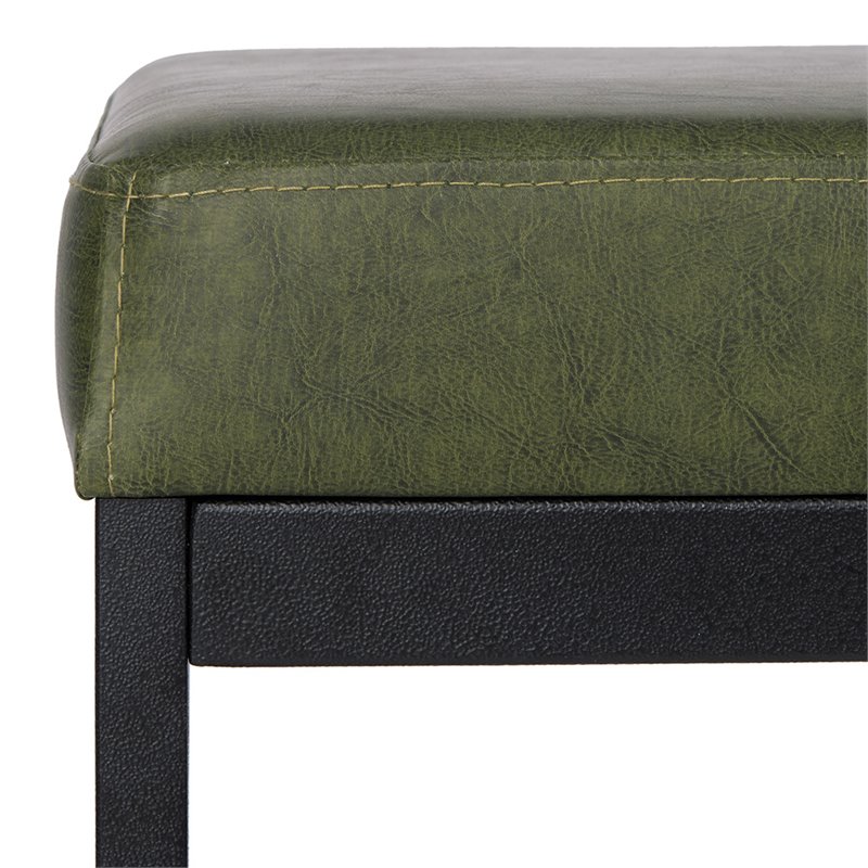 Safavieh Chase Faux Leather Bench In Dark Green And Black Bch6204c