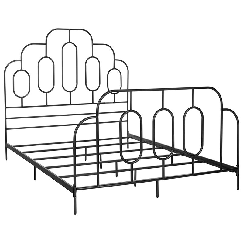 Safavieh Paloma Queen Metal Bed in Black