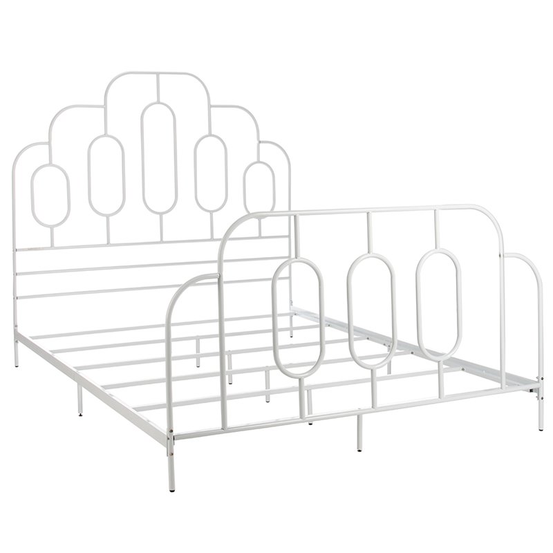 Safavieh Paloma Queen Metal Bed in White