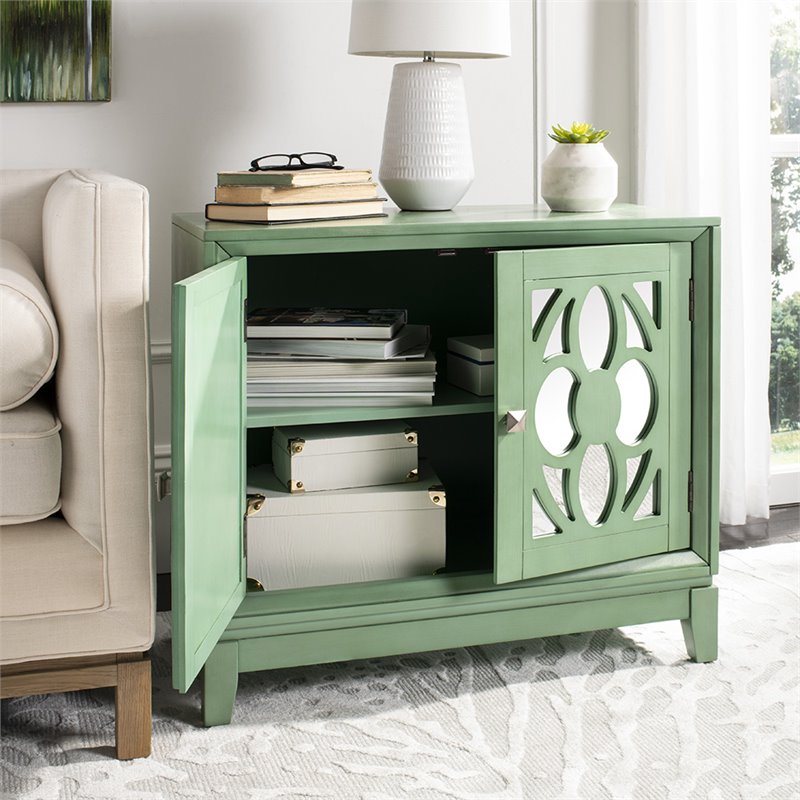 Safavieh Shannon Mirrored Accent Chest in Turquoise