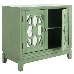 safavieh shannon mirrored accent chest in turquoise