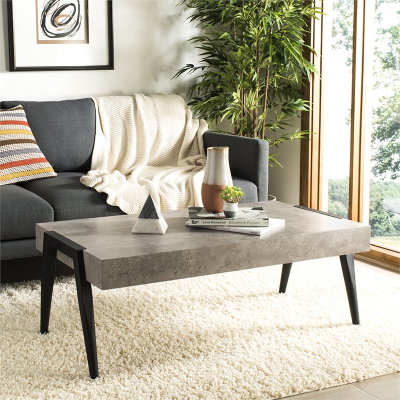 Safavieh Cameron Coffee Table in Light Gray and Black