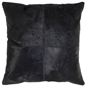 Safavieh Carley 20&quot x 20&quot Cowhide Throw Pillow in Black