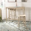 Safavieh Colbie 3 Piece Counter Height Dining Set in White Oak