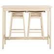 Safavieh Colbie 3 Piece Counter Height Dining Set in White Oak