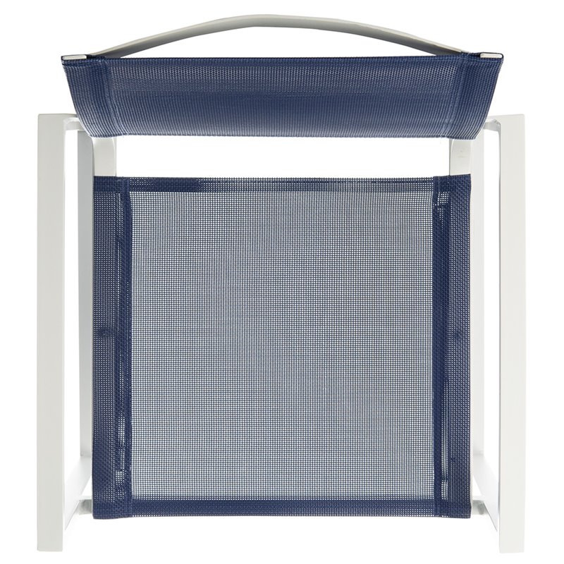 Safavieh Neval Stackable Patio Chair in Navy and White (Set of