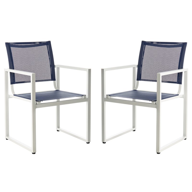 navy and white outdoor chairs