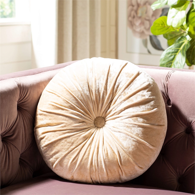 Safavieh Caramia Round Throw Pillow in Creme
