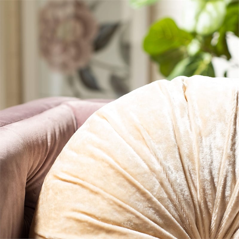 Safavieh Caramia Round Throw Pillow in Creme