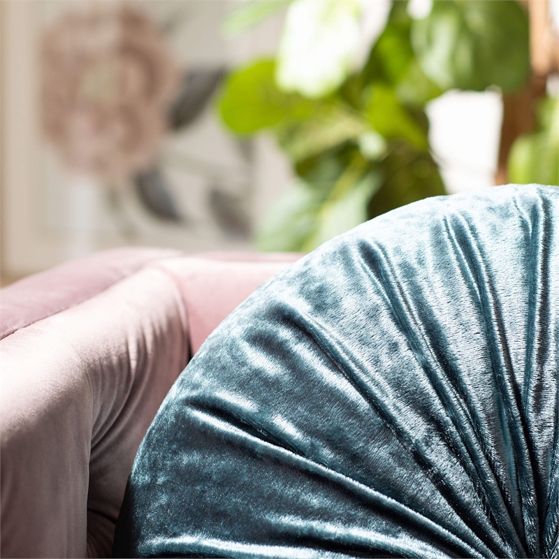 Safavieh Caramia Round Throw Pillow in Blue